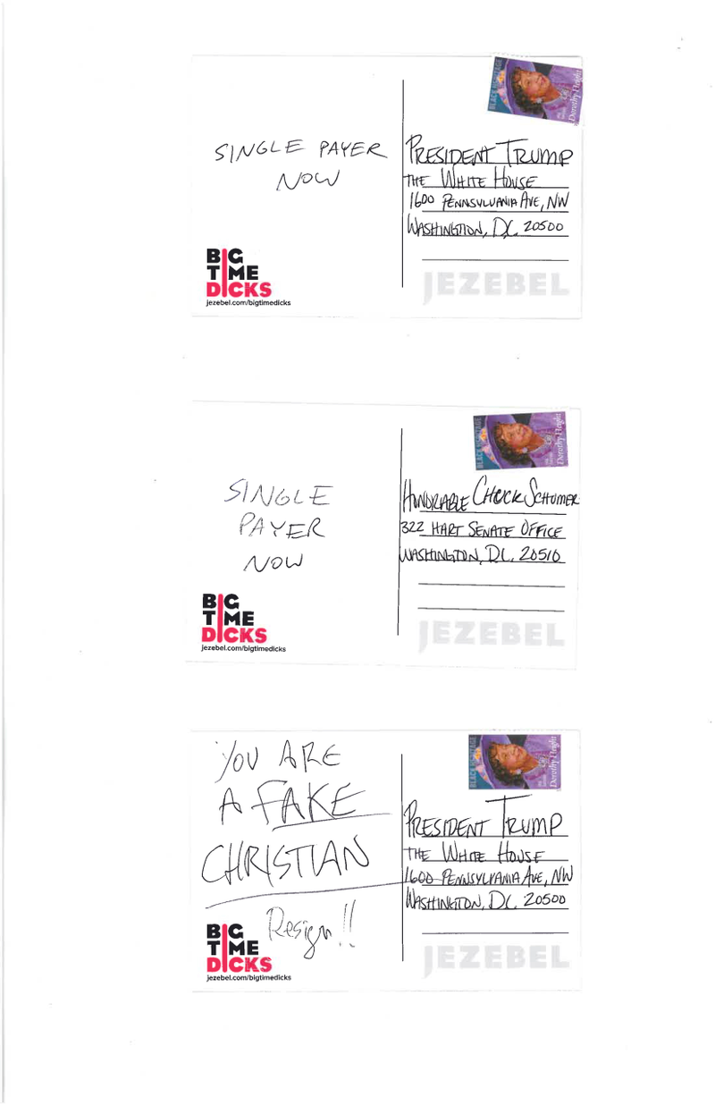 Illustration for article titled POST CARDS TO BIG TIME DICKS